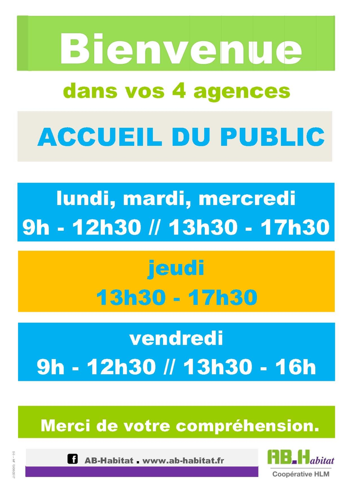 Nouveaux horaires de vos agences - AB-Habitat