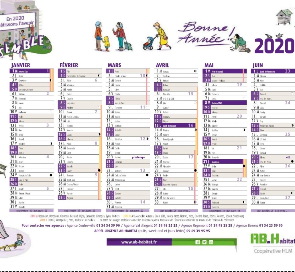 Nouveau : téléchargez votre calendrier 2020 !