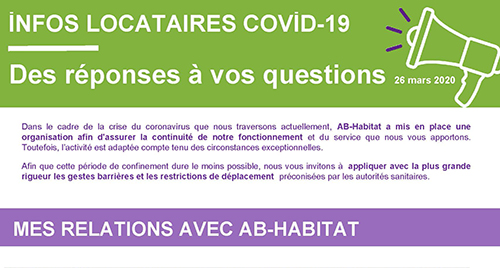 Informations locataires 26 mars 2020