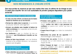 Fiche + pratique Nos résidences à l'heure d'été