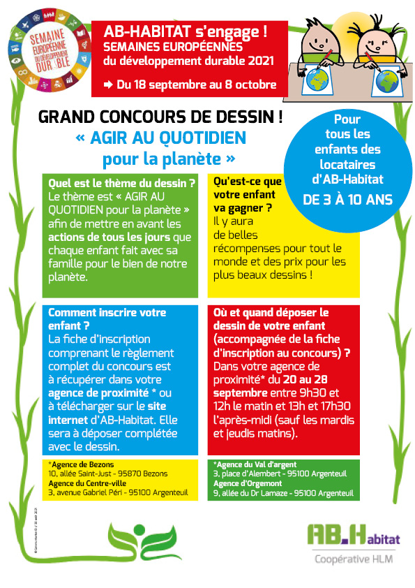 Grand CONCOURS DE DESSIN "Agir au quotidien pour la planète !"