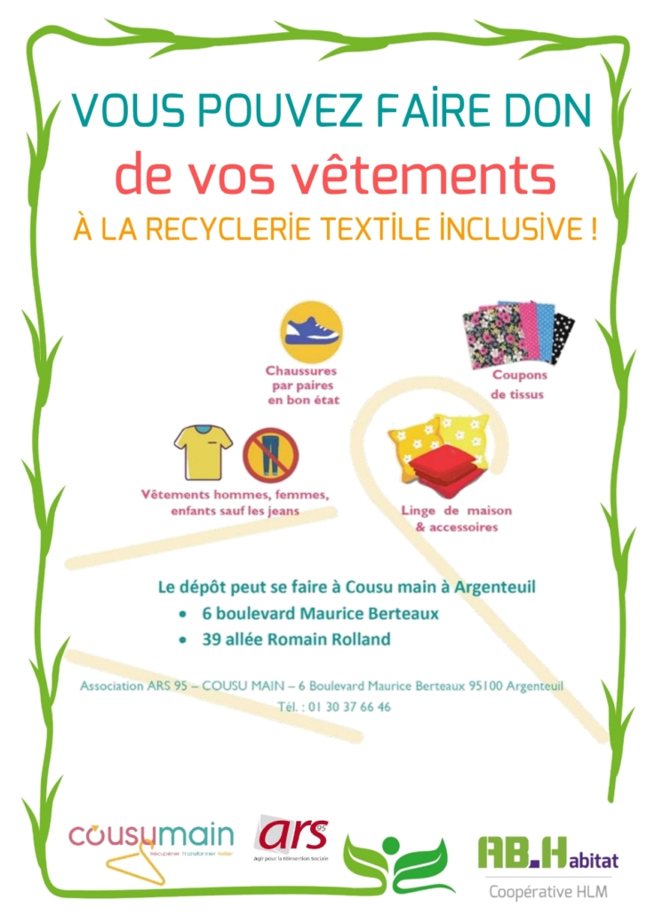 Vous pouvez faire don de vos vêtements à la recyclerie textile inclusive